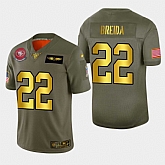 Nike 49ers 22 Matt Breida 2019 Olive Gold Salute To Service 100th Season Limited Jersey Dyin,baseball caps,new era cap wholesale,wholesale hats